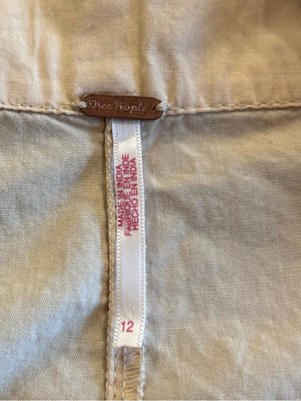 Free People Menorca Crop Wide Leg Cotton Pants Size 12 Pale Yellow